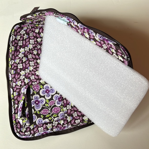 Vera Bradley Women’s Laptop Bag Plum Petals - Picture 5 of 8